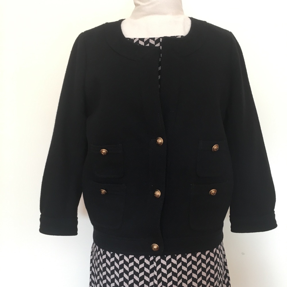J Crew Collarless Wool Jacket
